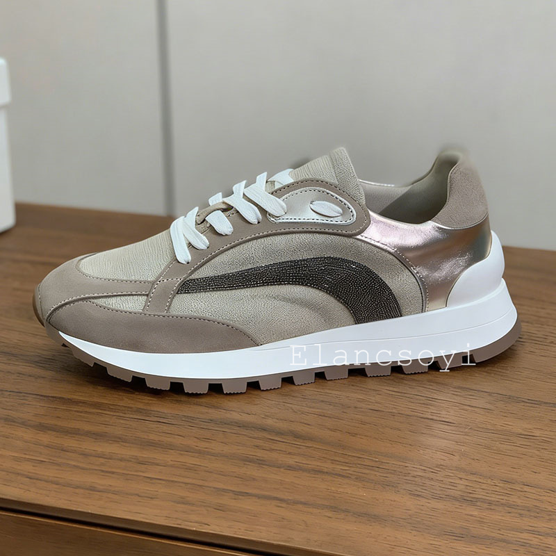 Baskets décontractées pour fem - Knit Fabric Lace Up Sneakers avis et prix