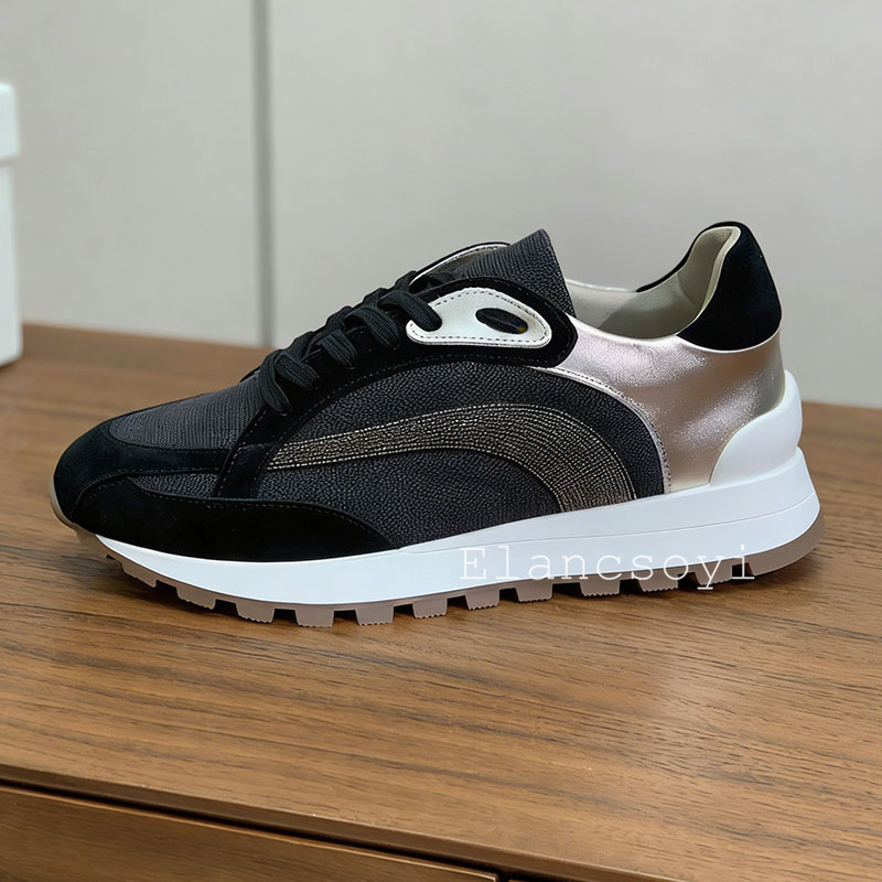 Baskets décontractées pour fem - Knit Fabric Lace Up Sneakers avis et prix