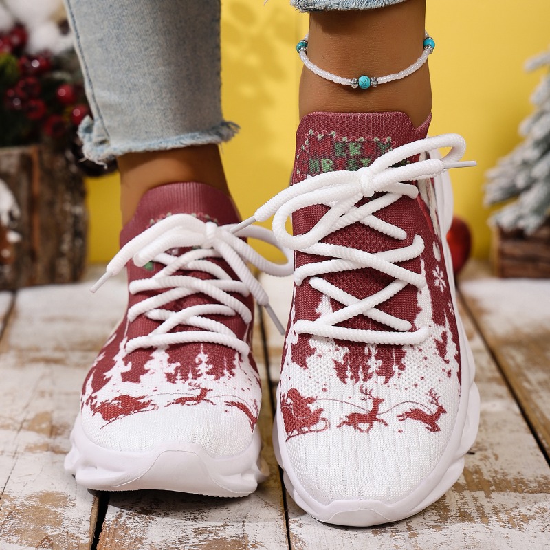 Nouvelles baskets en maille tr - Knit Fabric Lace Up Sneakers avis et prix