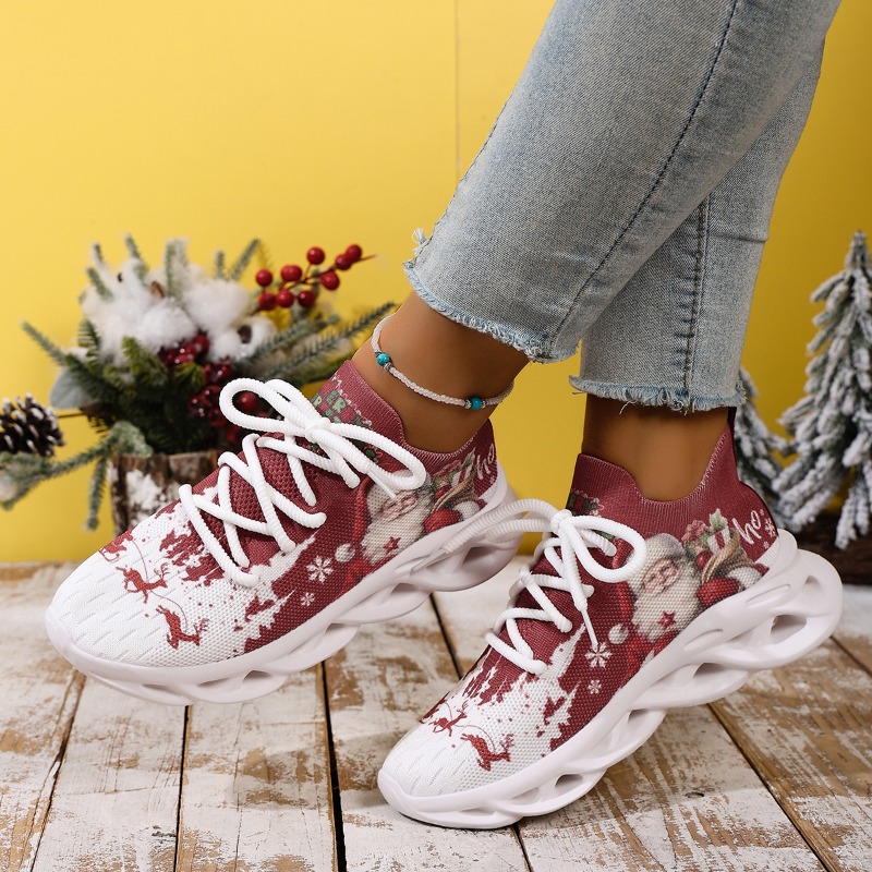 Nouvelles baskets en maille tr - Knit Fabric Lace Up Sneakers avis et prix