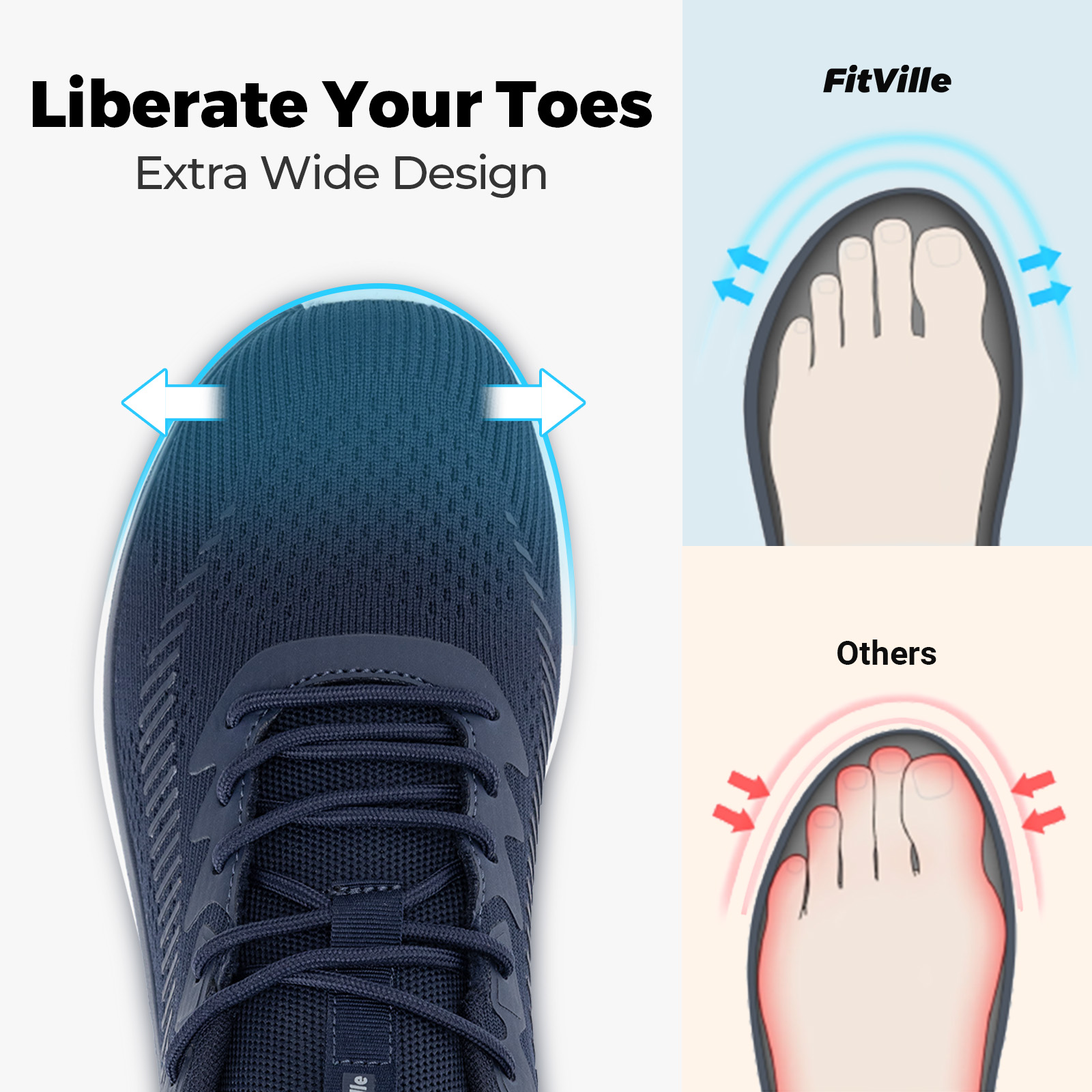 FitVille Chaussures de marche  - Breathable Mesh Athletic Shoes avis et prix