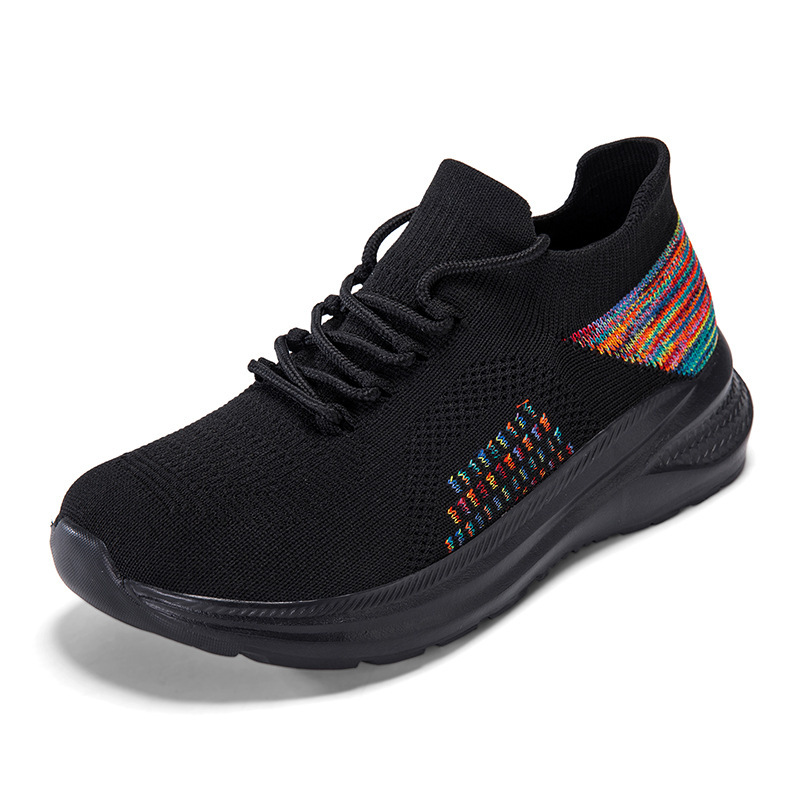 Baskets respirantes en maille  - Knit Fabric Lace Up Sneakers avis et prix
